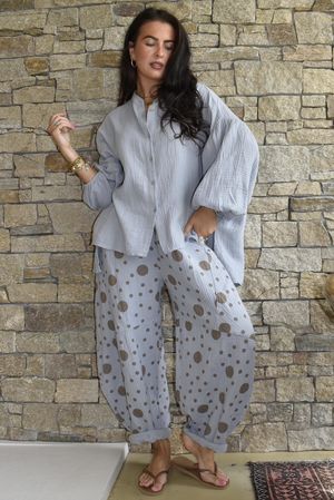 Hush Pillow Cotton Nero Boyfriend Shirt Cloud Grey